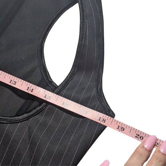 Pinstripe Underbust Corset Dark Academia Gothic Business Core - Picture 5 of 8